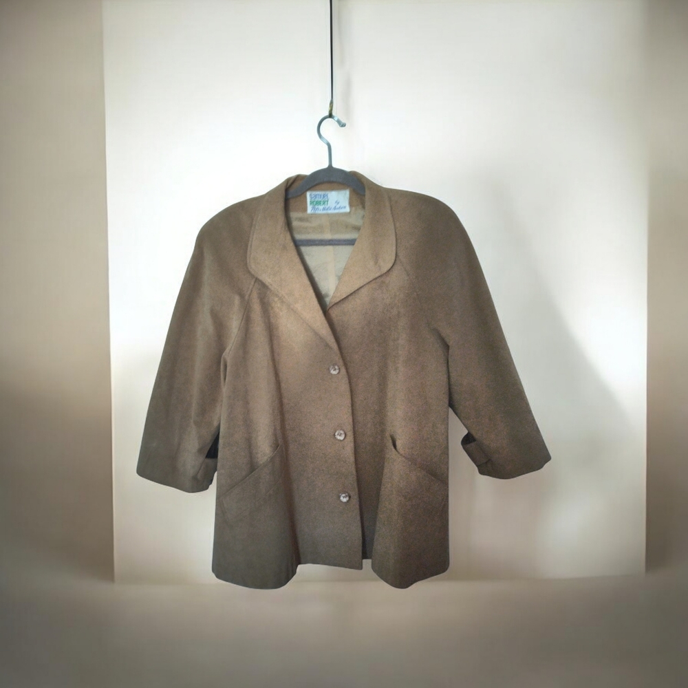 Vintage Samuel Roberts Brown Suade Blazer. Size 12